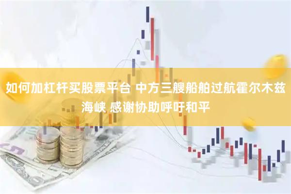 如何加杠杆买股票平台 中方三艘船舶过航霍尔木兹海峡 感谢协助呼吁和平
